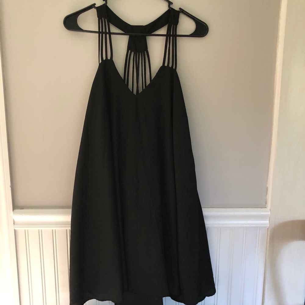 Black INA Spaghetti Strap Mini Dress SZL
